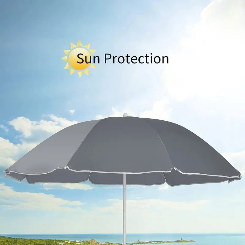Dual-Folding Picnic Chair Set with Built-in Umbrella, Mini Table & Carry Bag