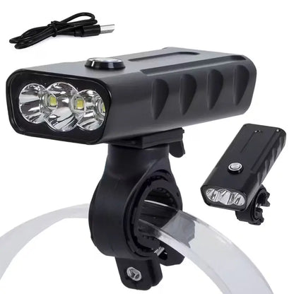Powerful 5000-Lumen Rechargeable Bike Headlight with Three Illumination Modes