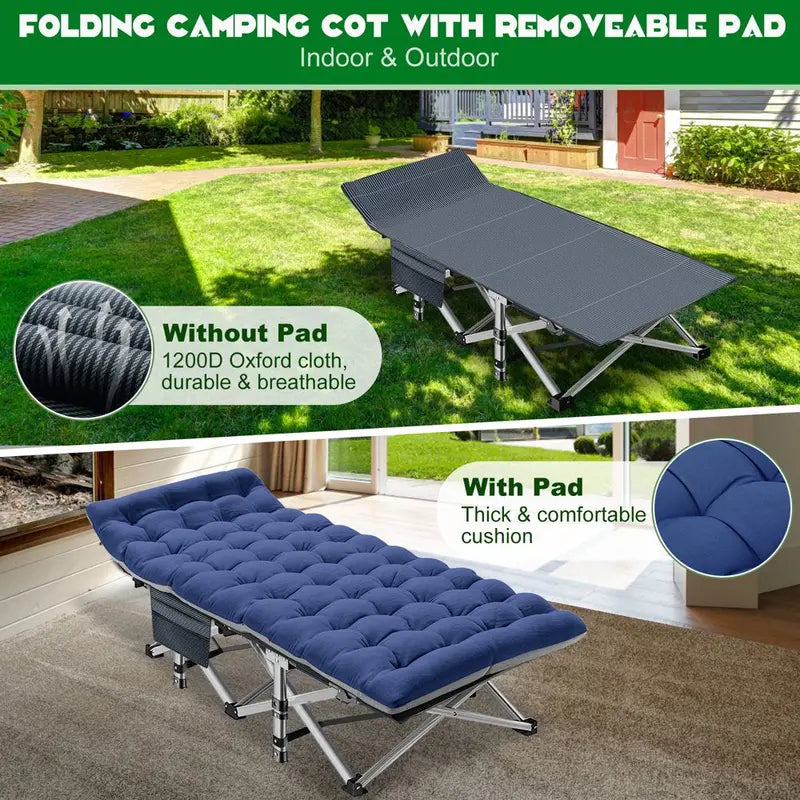 MOPHOTO 75  Portable Folding Bed for Adults with Mattress, Carry Bag