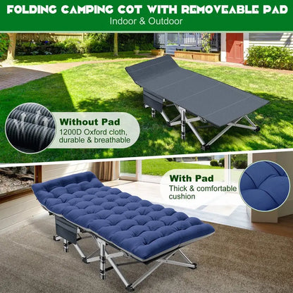 MOPHOTO 75  Portable Folding Bed for Adults with Mattress, Carry Bag