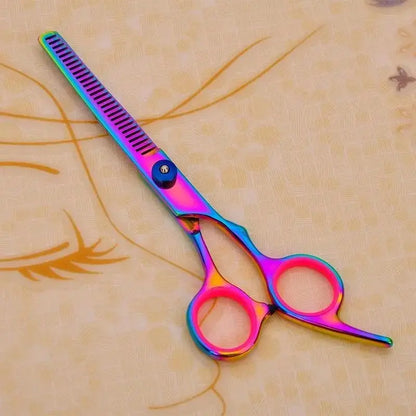 Premium Stainless Steel Hair Cutting Scissors & Comb Set  Curved Handle, Portable, Easy to Clean