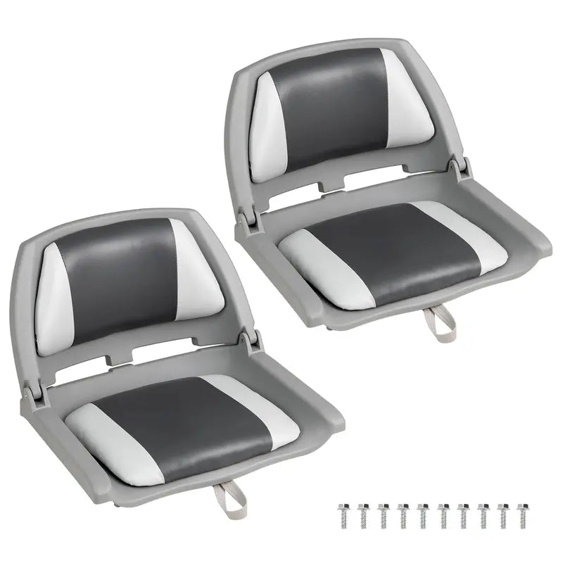 Low-Profile Molded Fishing Boat Chair  Marine-Grade PVC Cushion, Low-Back Design