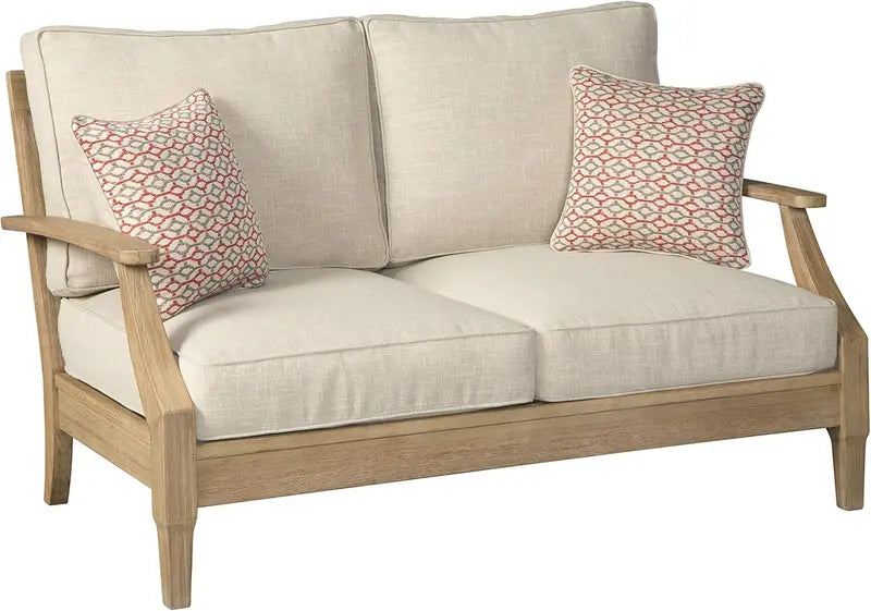Coastal-Inspired Outdoor Eucalyptus Terrace Sofa Set