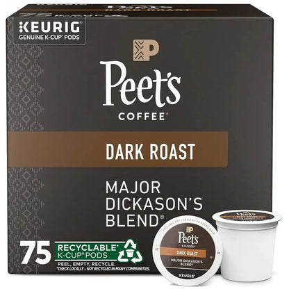 Peet’s Major Dickason’s Blend Dark Roast K-Cup Pods  Bold, Smoky, Full-Bodied Flavor