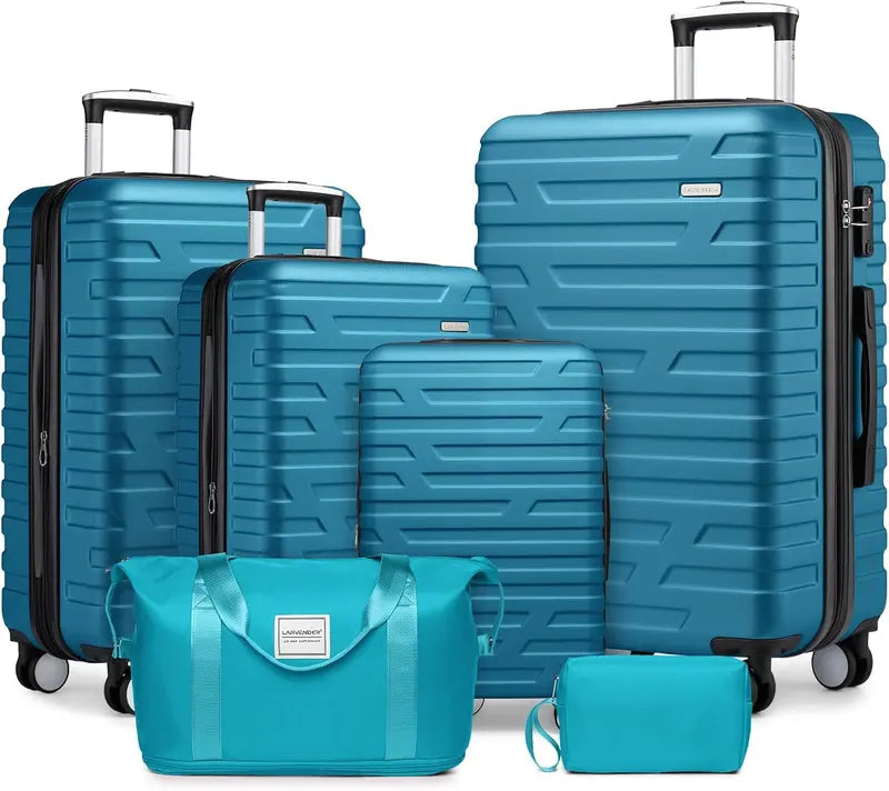 6-Piece Lightweight Expandable Hardshell Luggage Set  TSA-Approved Carry-On & Checked Suitcases with Spinner Wheels