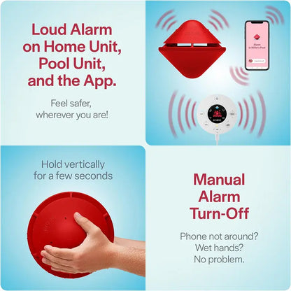 ASTM-Certified Floating Pool Alarm System — Loud Audio Alert, Alexa-Compatible, Works with In-Ground & Above-Ground Pools