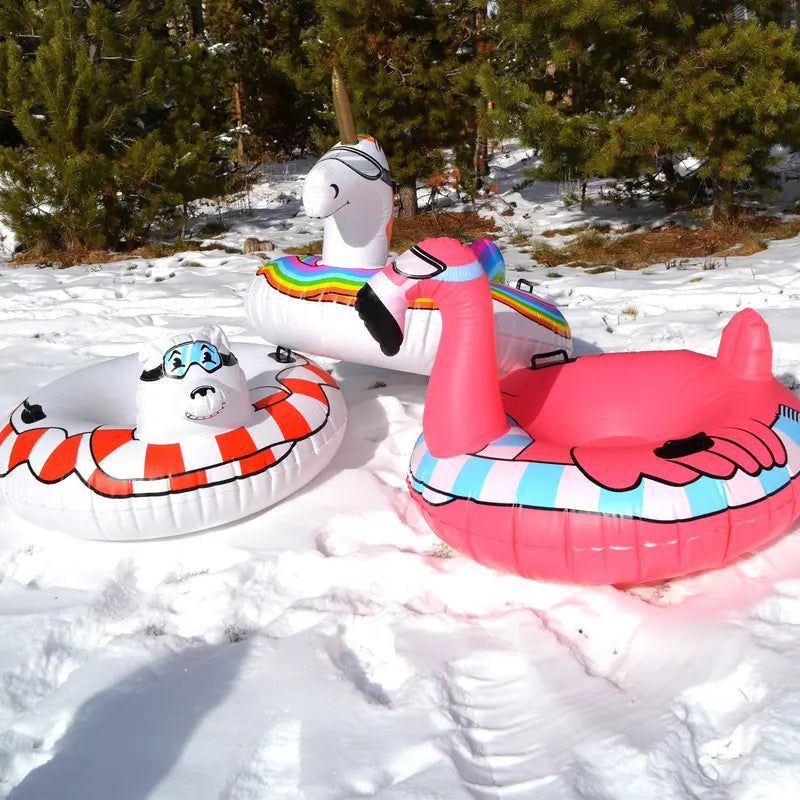 GoFloats Winter Snow Tube  Unicorn  The Ultimate Sled & Toboggan