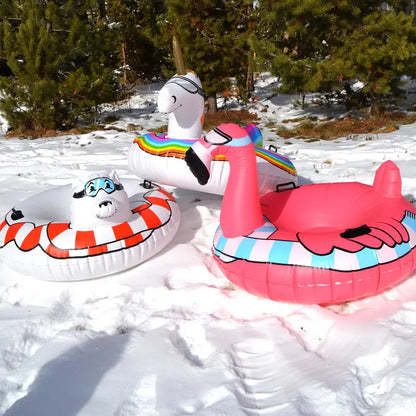GoFloats Winter Snow Tube  Unicorn  The Ultimate Sled & Toboggan