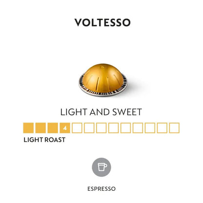 Nespresso Vertuo Voltesso Mild Roast Capsules  50 Count, 1.35 oz Per Pod, Compatible with Vertuo Machines