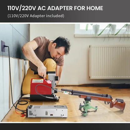 CS2 Portable PCP Air Compressor  4500 PSI Oil-Free Unit with Dual Power Input (12V DC / 110V AC) & Moisture-Oil Separator