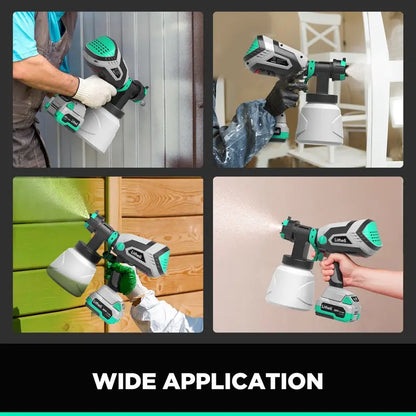 Litheli 20V Cordless Paint Sprayer Gun with 4.0 Ah Battery   Charger