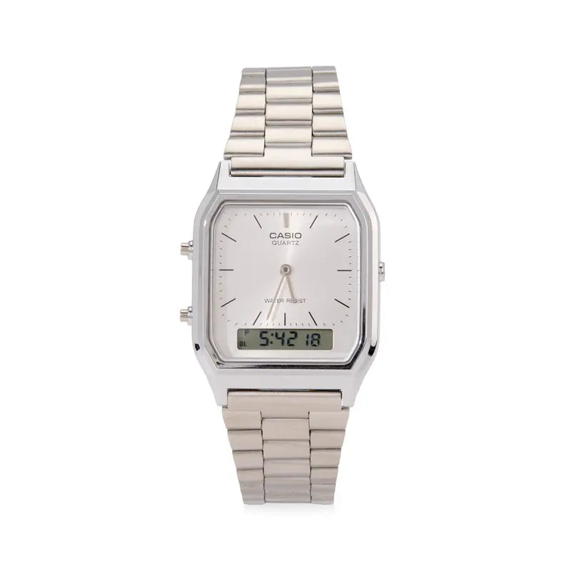 Casio AQ230 Silver Analog-Digital Watch