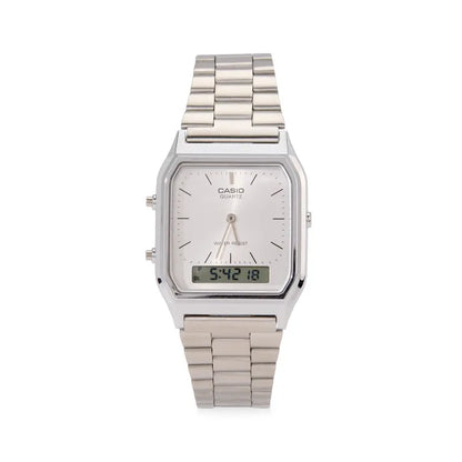 Casio AQ230 Silver Analog-Digital Watch