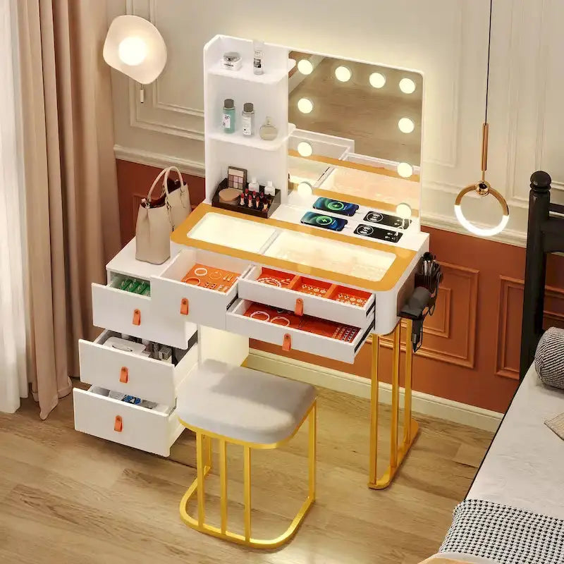 LED Makeup Vanity Mirror with Three Adjustable Light Modes and Dimmable Brightness