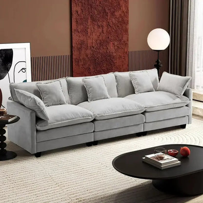ihanherry 146-Inch Modern U-Shaped Modular Cloud Sofa  Customizable Layout