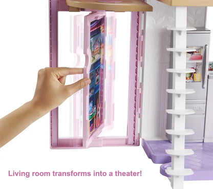 Barbie Malibu House Dollhouse Playset with 25+ Furniture and Accessories (6 Rooms)