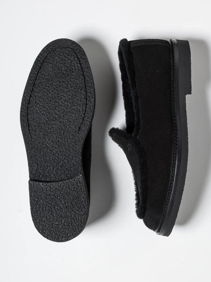 ALEXIS BLACK SHEARLING