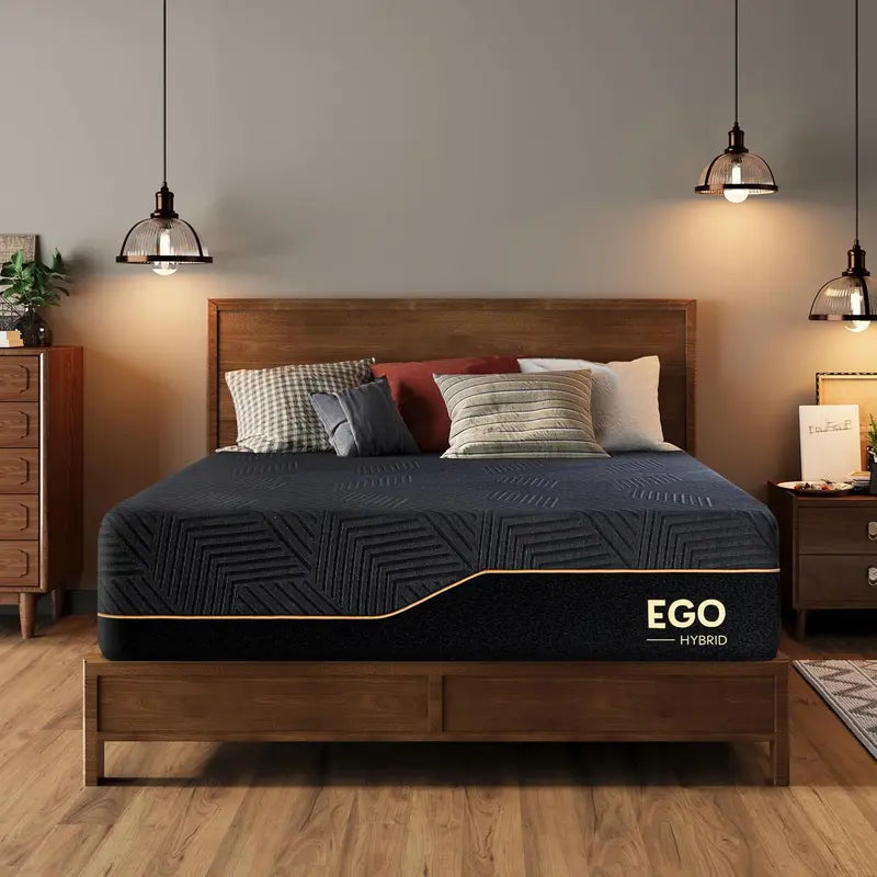 MLILY EGOHOME Queen 14″ Copper Gel Memory Foam Mattress  Therapeutic Support, Made in USA
