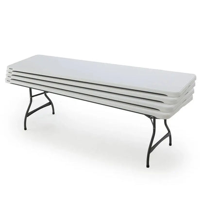 Lifetime Commercial-Grade Stacking Folding Tables  4-Pack, 8-Foot White Tables (Model 80344)