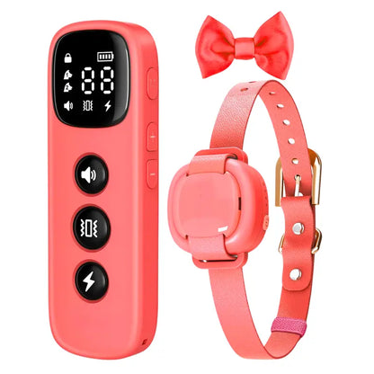 Compact Remote-Controlled Dog Training Collar with Vibration, Tone, and Light Signals