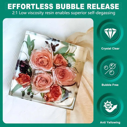 Teexpert Deep Pour Epoxy Resin Kit, 4.5 Gallon, Crystal Clear, High Gloss, Bubble-Free, for River Tables & Crafts