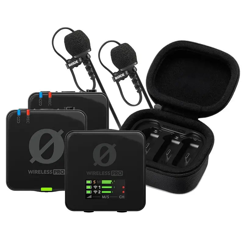 RODE Wireless PRO Microphone System with 2.4 GHz Transmission, 40-Hour Recording, Lavalier Mics & Accessory Kit