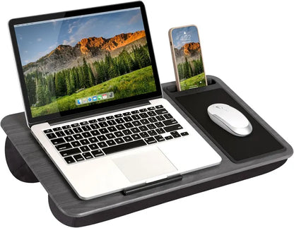 Ergonomic Lap Desk for Remote Work Featuring Integrated Mouse Pad, Cushion & Device Slot