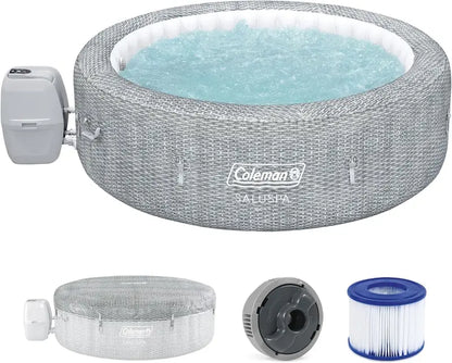 Coleman Sicily AirJet Inflatable Hot Tub — Round 57 Person Portable Outdoor Spa with Jetted Bubble System