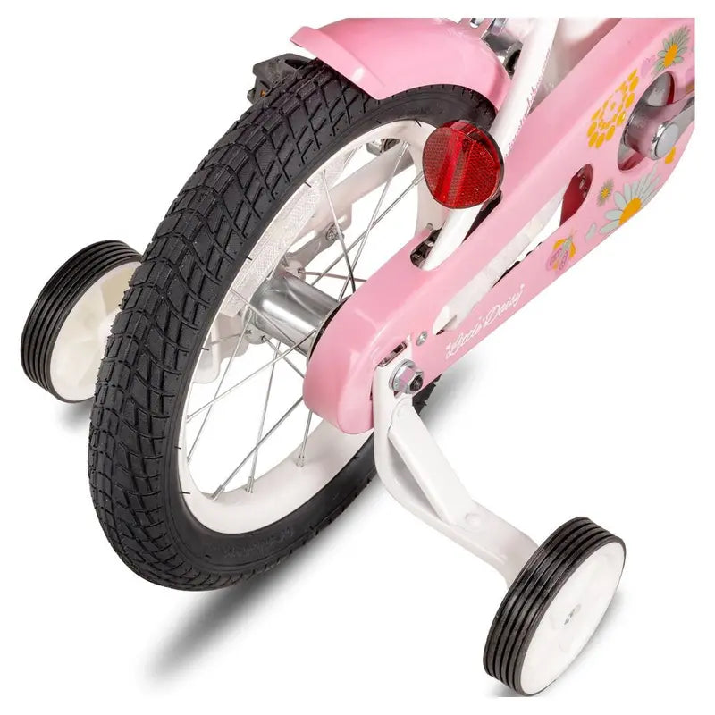 JOYSTAR Little Daisy 12-Inch Girls’ Bike with Training Wheels, Basket & Handbrake, Ages 2-7