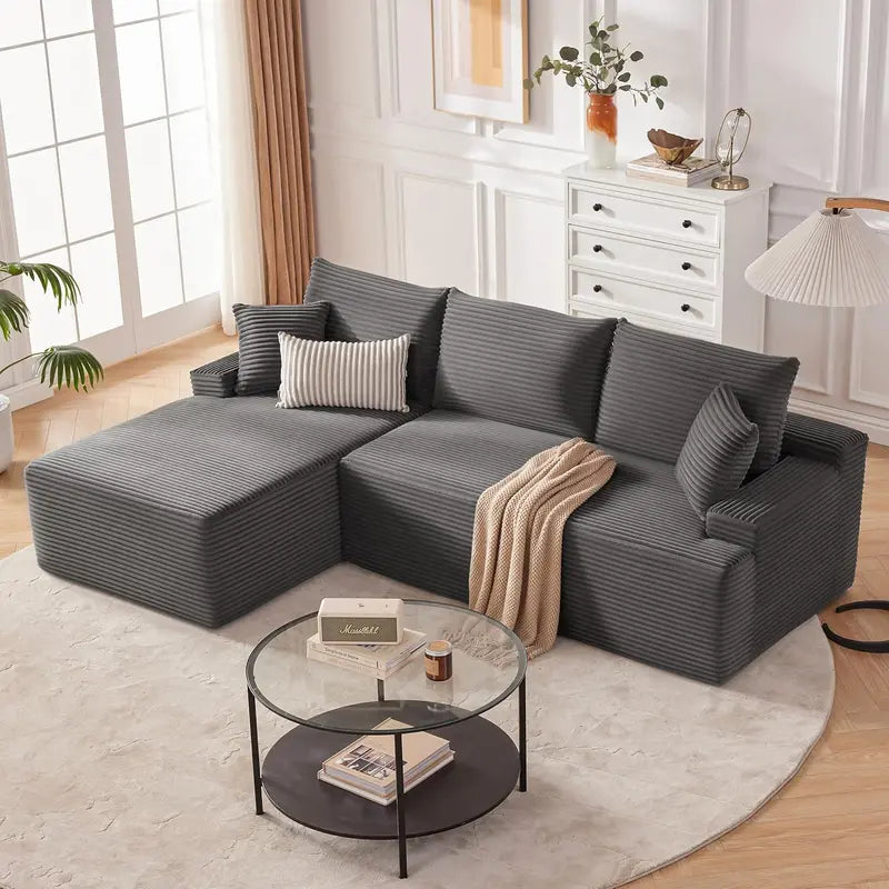 110-Inch Boneless Cloud Sofa: Ultra-Modular Living Room Lounge with Deep, Supportive Seating