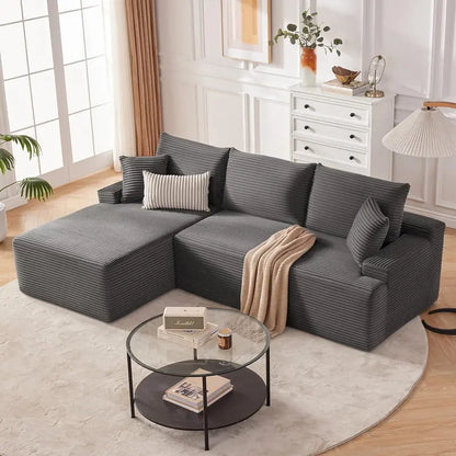 110-Inch Boneless Cloud Sofa: Ultra-Modular Living Room Lounge with Deep, Supportive Seating
