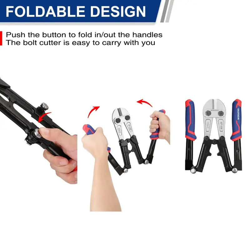 WORKPRO Tri-Material Bolt Cutter  14″ & 18″ Models with Ergonomic Grip