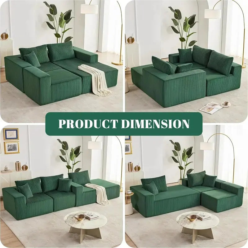108-Inch Modern Cloud Sectional Sofa  Deep-Seated L-Shaped Design with Plush Upholstery