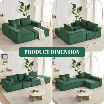 108-Inch Modern Cloud Sectional Sofa  Deep-Seated L-Shaped Design with Plush Upholstery