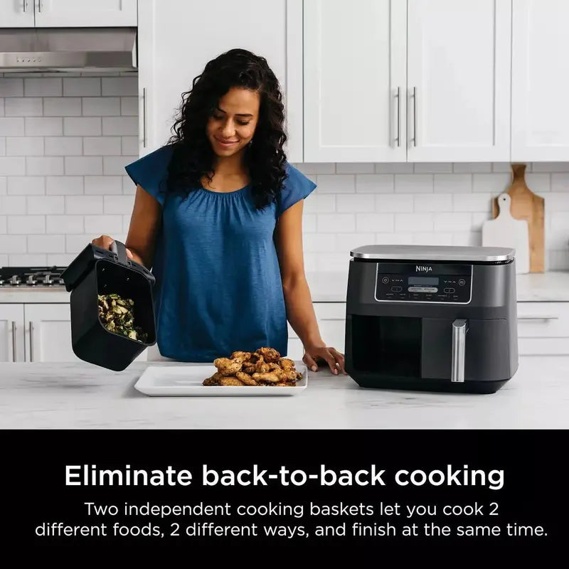 Ninja Foodi DualZone Air Fryer  8-Quart 2-Basket Model with 6 Cooking Functions and Independent Controls