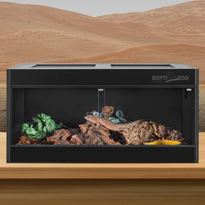 REPTIZOO 40-Gallon PVC Reptile Terrarium  36¡å x 18¡å x 18¡å Enclosure with Sliding Glass Front Door
