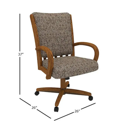 Chromcraft Darell Caster Dining Chair  Chestnut-Finished Task Chair with Smooth Mobility
