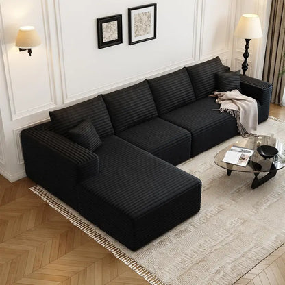Cloud Modular L-Shaped Sectional Sofa  107.5-Inch Modern Minimalist Upholstered Couch with Chaise