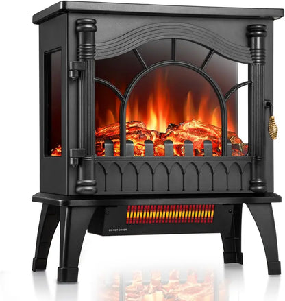 ZAFRO Freestanding Electric Fireplace Stove — Lifelike Flame Simulation & Efficient Heating