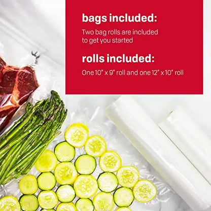 Nesco VS-12 Deluxe Vacuum Sealer  130W, Includes Starter Bag Kit & Clear Viewing Lid