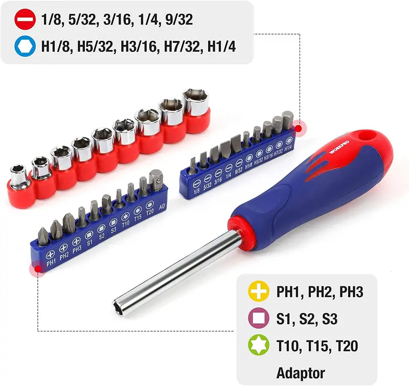 WORKPRO 100-Piece Household Tool Set  Kitchen Drawer & Home Repair Essentials with Carry Pouch