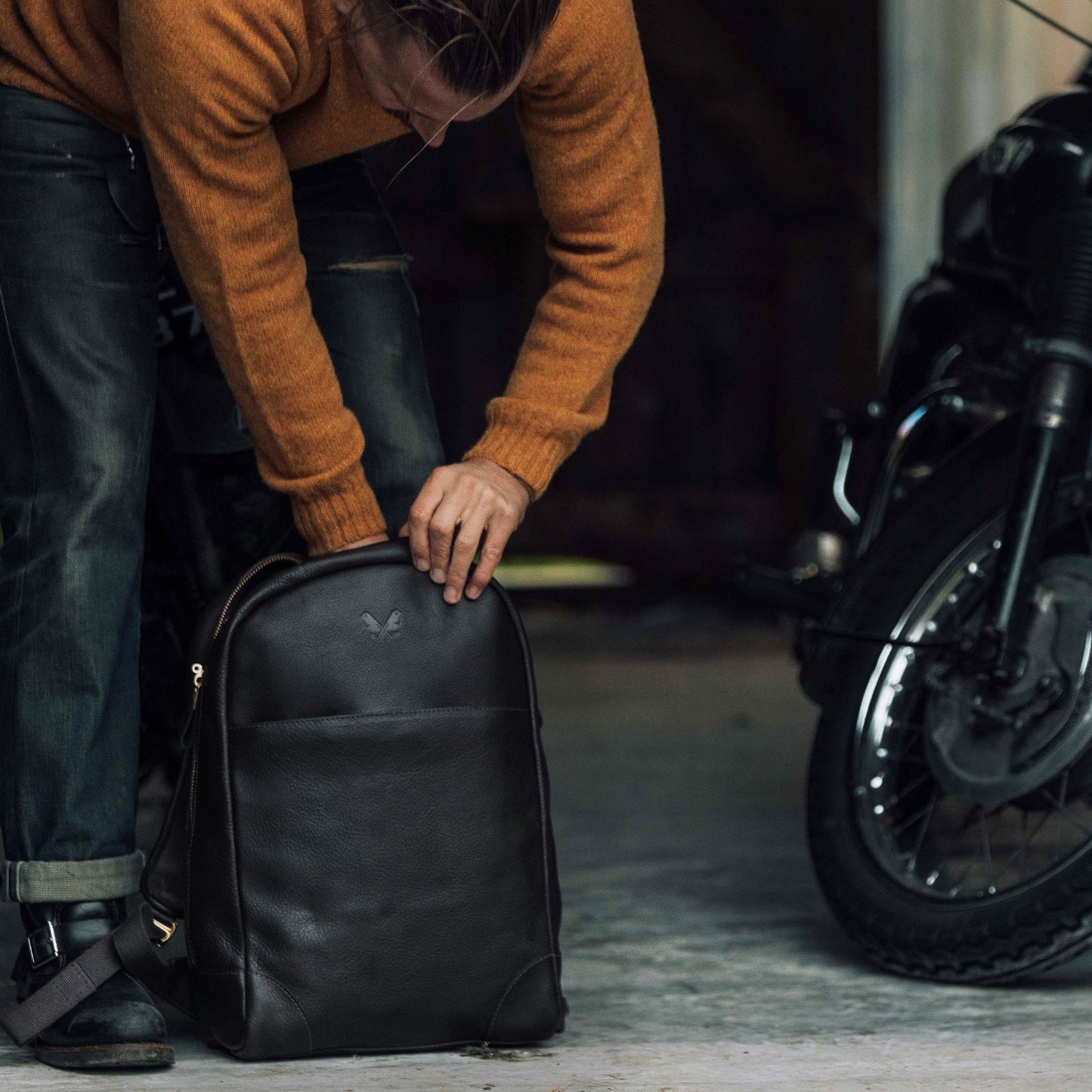 Leather Backpack - Black