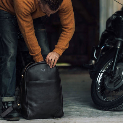 Leather Backpack - Black