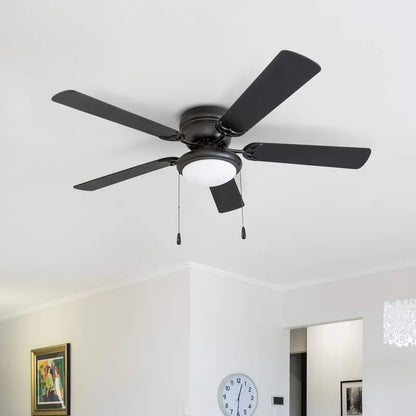 Portage Bay Hugger 52  Matte Black West Hill Ceiling Fan with Bowl Light Kit