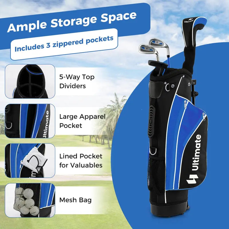 Kids’ Right-Handed Golf Club Set for Ages 810 with Stand Bag