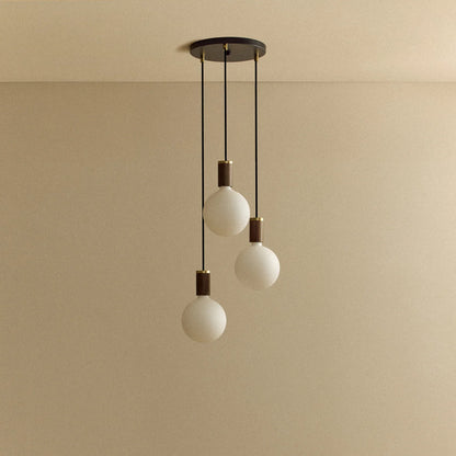 Triple Pendant in Walnut + Sphere IV