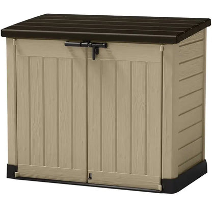 Keter Store It Out MAX Outdoor Storage Shed  120-Gallon Horizontal Resin Unit with Locking Doors & Reinforced Floor (Beige)