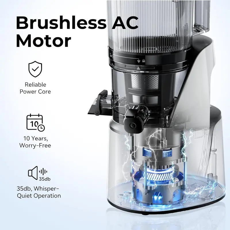 EanOruus 3-in-1 Cold Press Juicer — Wide-Chute Slow Masticating Juicer with 100 oz Juice Jug
