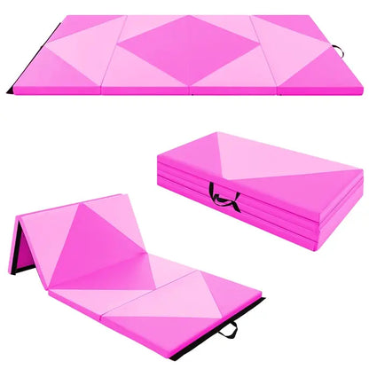 8-Foot Folding Tumbling Mat  4-Inch Thickness, Hook-and-Loop & Carry Handles