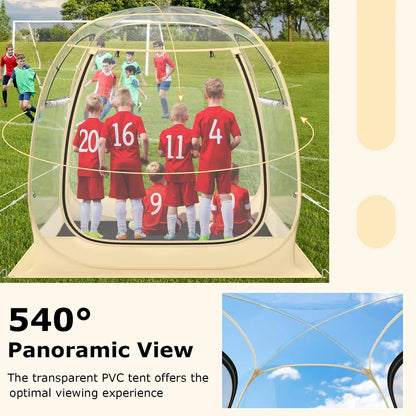 All-in-One Pop-Up Sports Tent  4.2 ft x 4.2 ft Weatherproof Pod with Stakes, Sandbag, Floor Mat & Wind Rope